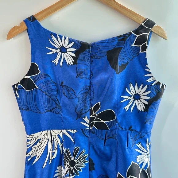 Sheri Martin‎ Dress Blue Floral  Cocktail Whimsical  Size 6 Retro Vintage Y2K - Picture 4 of 13